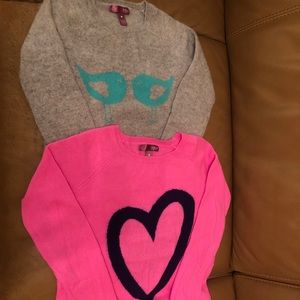 Girls Aqua Cashmere Sweaters Set of Two - Size M
